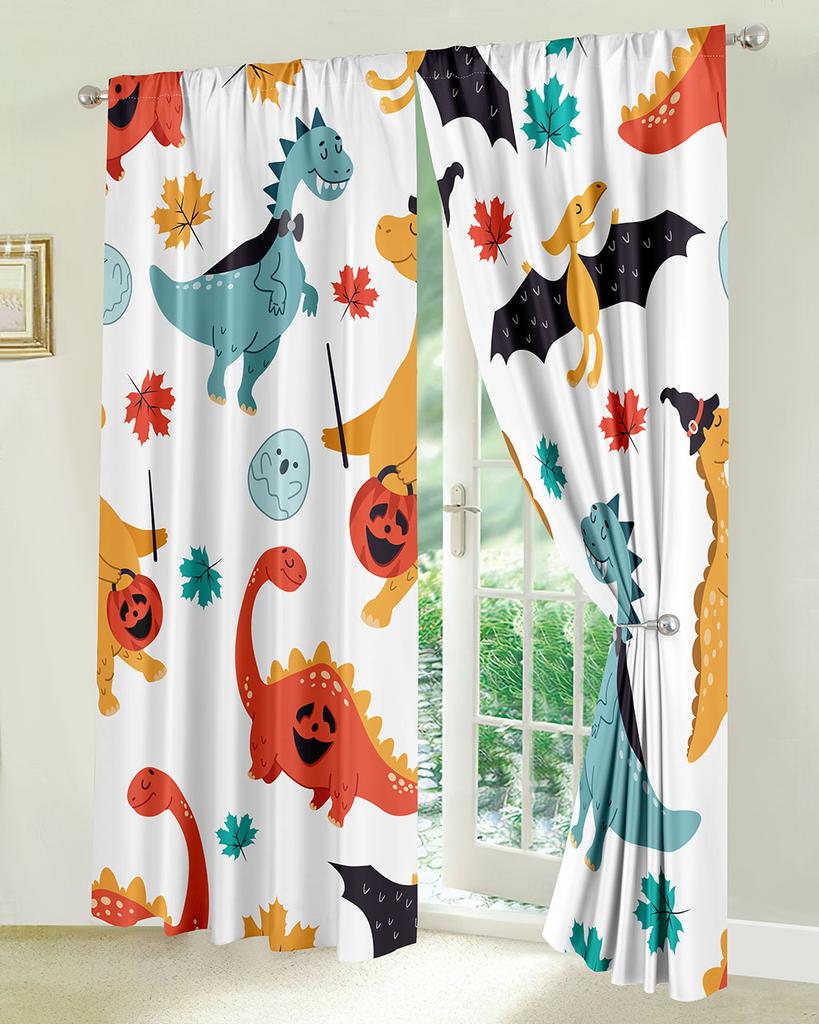 2-панельные шторы с изображением динозавра для детей, мальчиков, девочек, спальни, детской, гостиной, жалюзи от пола до потолка, cortina