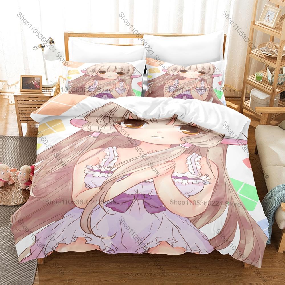 Постельное белье с тематикой Chobits Аниме Принт Чи Постельное белье Пододеяльник Наволочка Все Размеры Для Подростков Девочек Фанатов Декор Спальни