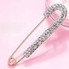 Large Safety Pin Metal Pin Crytal Clips Fashion Rhinestones Brooches  Scarf