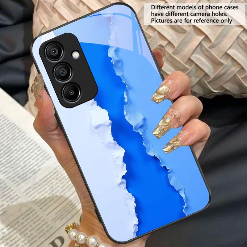Черно-белые изображения для Samsung Galaxy A15 5G 54 4G 51 50 24 35 90 71 12 51 53 52S 80 22 34 Черный чехол для телефона из закаленного стекла