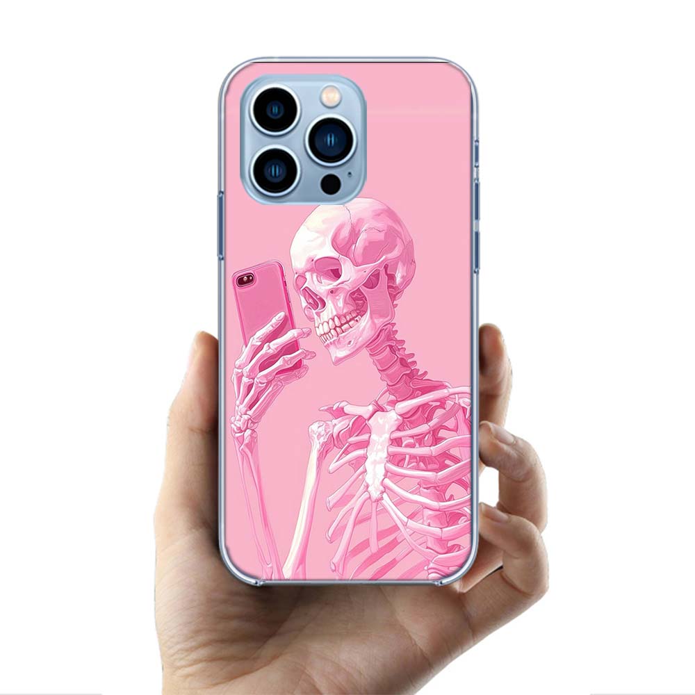 A Funny Skeleton Skull Cases Phone Case For Iphone 17E 16E 17 Air 16 Pro Max 15 Pro 14 Plus 11 13 12 Mini Cover Cases Compatible