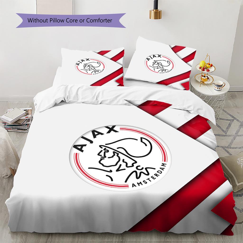 Постельное белье с узором AFC Ajax Комплект одеял Декор для дома Подарок (1 пододеяльник + 2 наволочки без наполнителя)