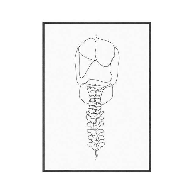 Анатомический скелет, одна линия постеры и принты, анатомический рисунок сердца, иллюстрации, холст, картины для подарка, декор для клиники