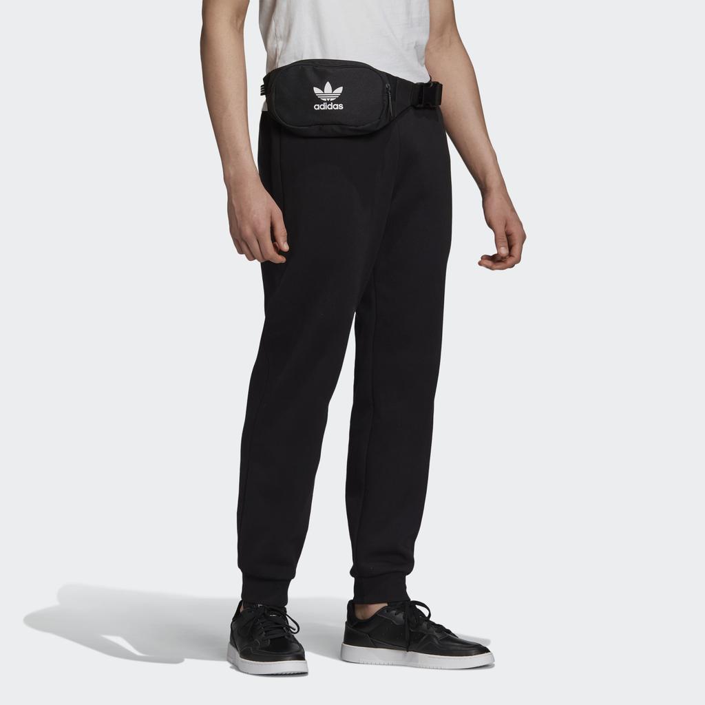 Adidas Originals Knitted Sweatpants Men's Black Moderate Straight Fit Pants GE0806