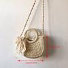 Handmade Half-Round Rattan Woven Straw Bag Summer Women Messenger Crossbody Bags Girls Small Beach Handbag