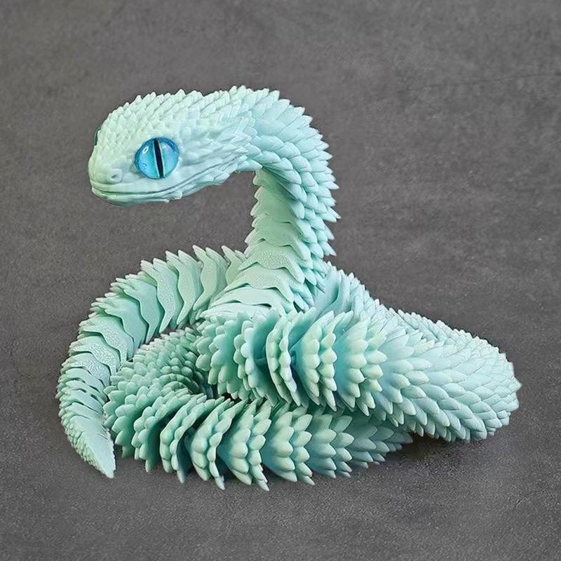 Snake Statue 3D Printed Snake Table Decoration 30cm Animal Statue Funny Tabletop Decorations for Home Studio Restaurant