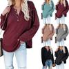 Fashion Women's Casual Tops Autumn Shi Solid Color Half Open Button V-neck Tops Long-sleeved T-shirt Bottoming Shirt Elegant Women's Clothing