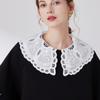 Elegant Detachable Hollow Out Floral Fake Collar White Shirt Blouse Lapel False Collar For Women Girls Decoration Accessory