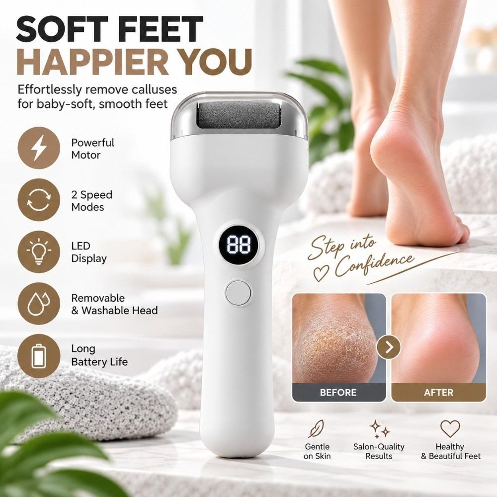 Motorized Roller Electric Foot Callus Remover Pedicure Tool Daily Personal Care Routine