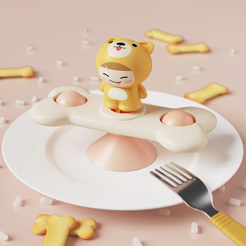 Suction Cup Spinner Baby Toy for 1 2 3 Year Boys Girls Hand Fidget Spinner Sensory Toys Stress Relief Baby Games Rotating Rattle