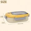 Портативный ланч-бокс с откидной крышкой и вилкой, пластиковый герметичный контейнер для еды большой вместимости для школы, кемпинга, пикника, офисного обеда