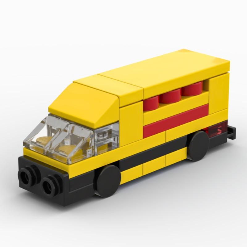 Building Block Ambulance Express Transporter Truck School Bus Flat Trailer Assembled Model Compatible