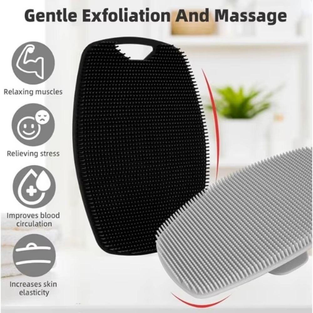 1Pcs Soft Silicone Exfoliating Brush Black Grey Body Cleansing Scrubber  Bath Supplies