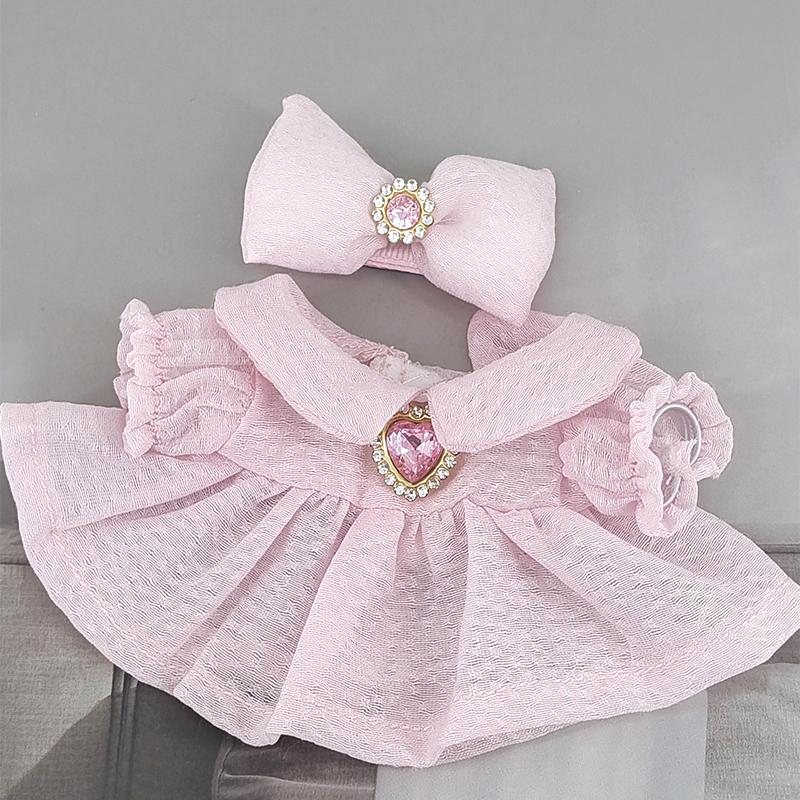 Handmade Fabric Princess Style Lantern Sleeve Solid Color Rhinestone Doll Costume Lolita Doll Dress Fashion Style 4 Styles
