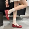 Inner Heightening Retro Gypsy Star Riveted Ballet Single Shoes Women's 2025 Spring New One-word Buckle with Shallow Mouth Mary Jane Shoes