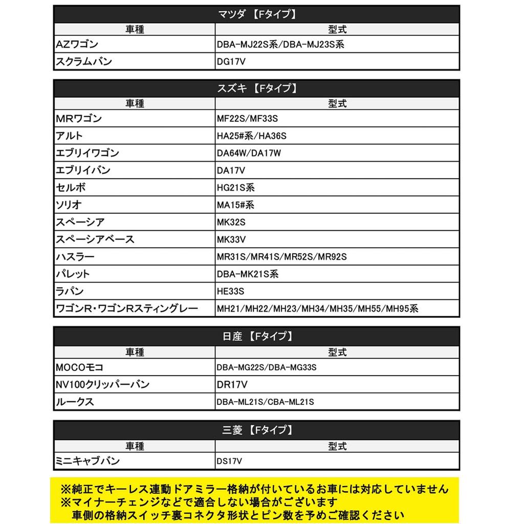 Keyless Door Mirror Folding Kit for Every Wagon F-Type DA64W/DA17W (Aftermarket Part) ac382-09