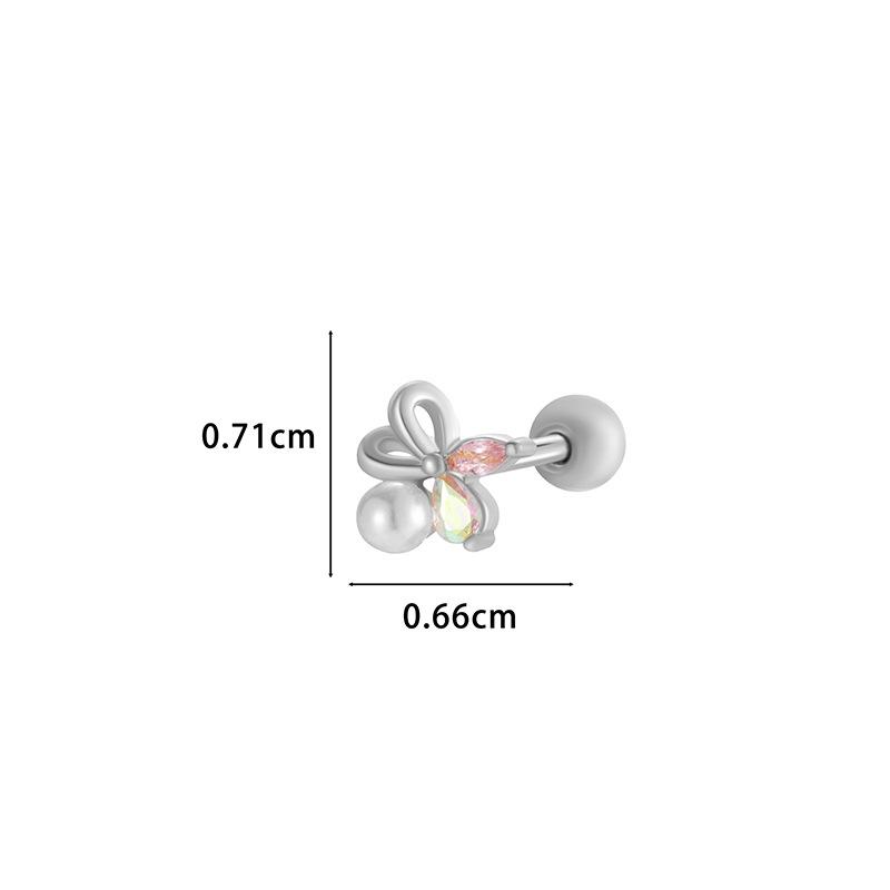 Хенсон Медь Цирконий Геометрические Серьги-цветы Нержавеющая сталь Пирсинг хряща Пусеты