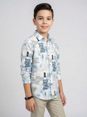 Boy Smart Fit Navy Blue Shirt