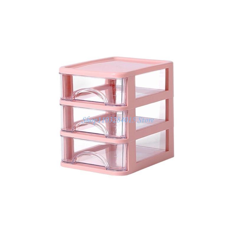 R6FF Small Desk Clear Desktop Storage Plastic Stackable Desktop Organizers