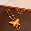 Traditional Tassels Necklace Butterfly Pendant Embroidered Pendant Necklace  Ethnic Fashion