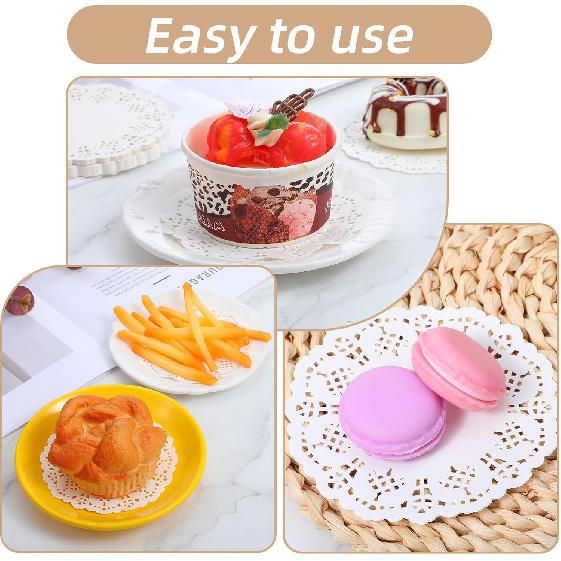 150 Pcs 4.5 Inch White Paper Doilies, Disposable Round Lace Paper Doilies, Doilie for Tables for Food Cakes Desserts Crafts and Table Decorations