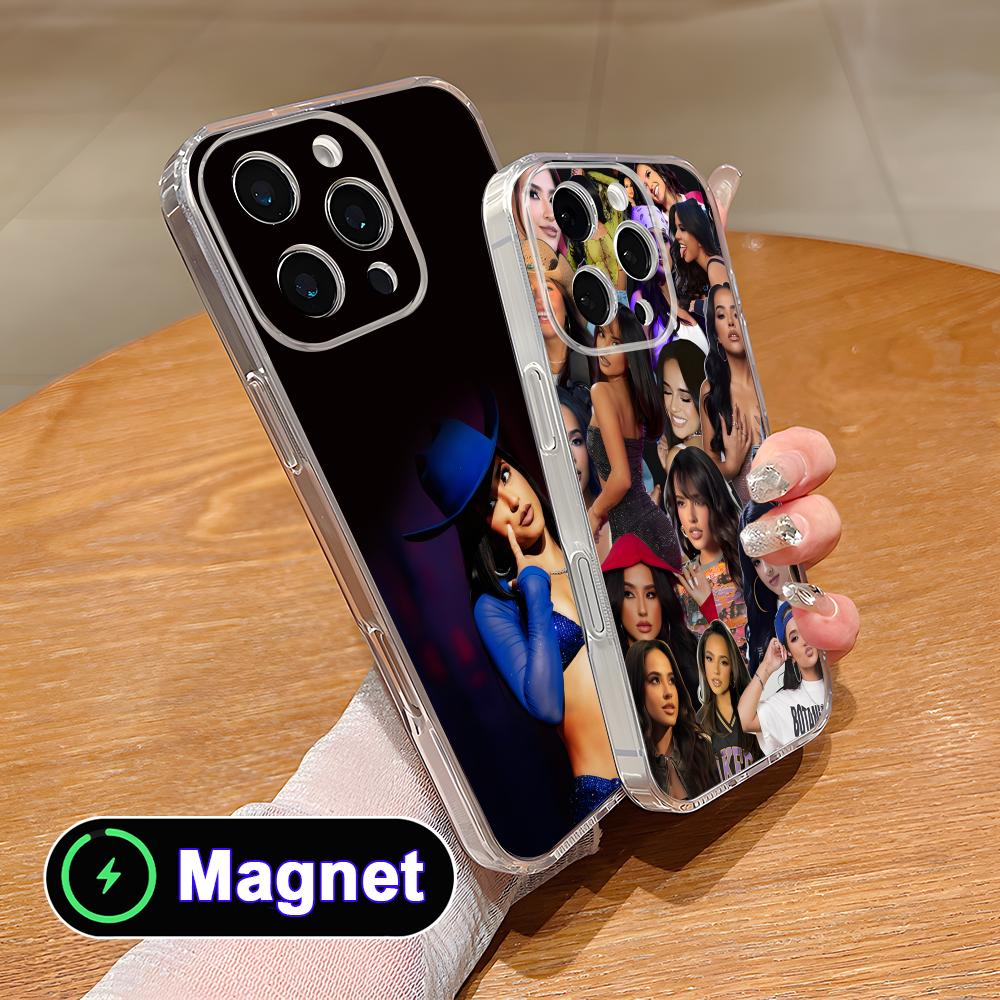 Модный прозрачный чехол Becky G из ТПУ с поддержкой MagSafe для iPhone 17 16 15 14 13 12 11 Air Pro Max Plus Mini, цветной чехол