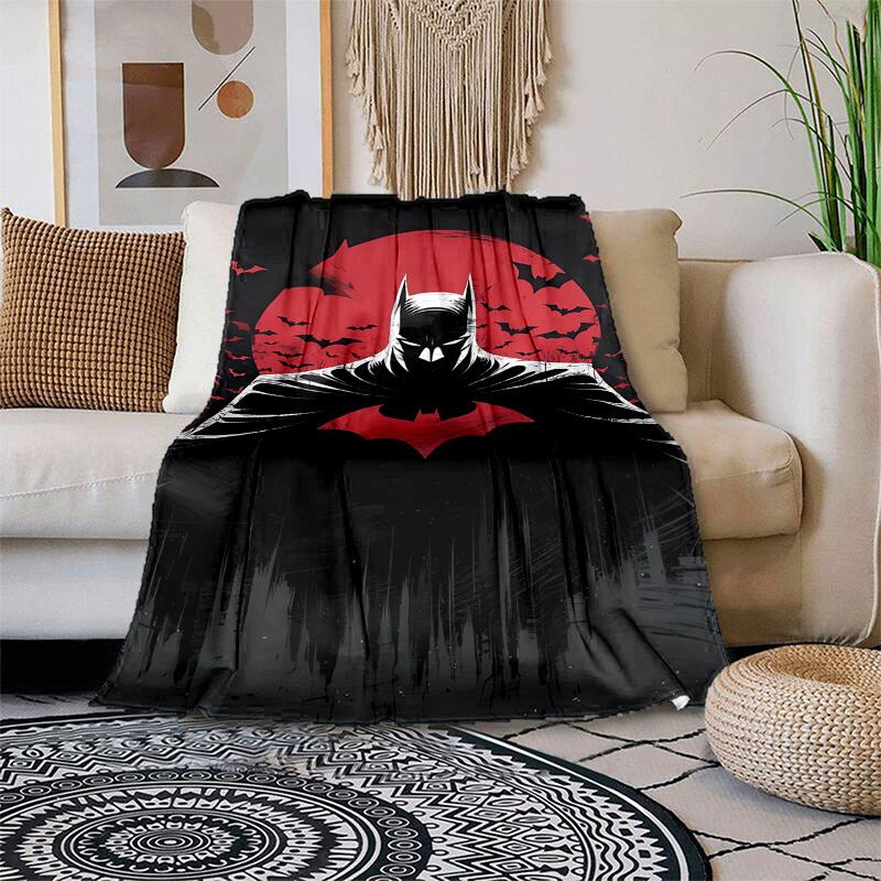 1pc Batman Red Moon Night Cartoon Blanket,Portable Throw for Travel & Camping, All Season Cozy Blanket,Ideal Gift