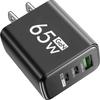 65 Вт GaN USB зарядное устройство быстрая зарядка Quick Charger3.0 дорожное зарядное устройство для iPhone 15 Samsung Xiaomi мобильный телефон адаптер EU US вилка