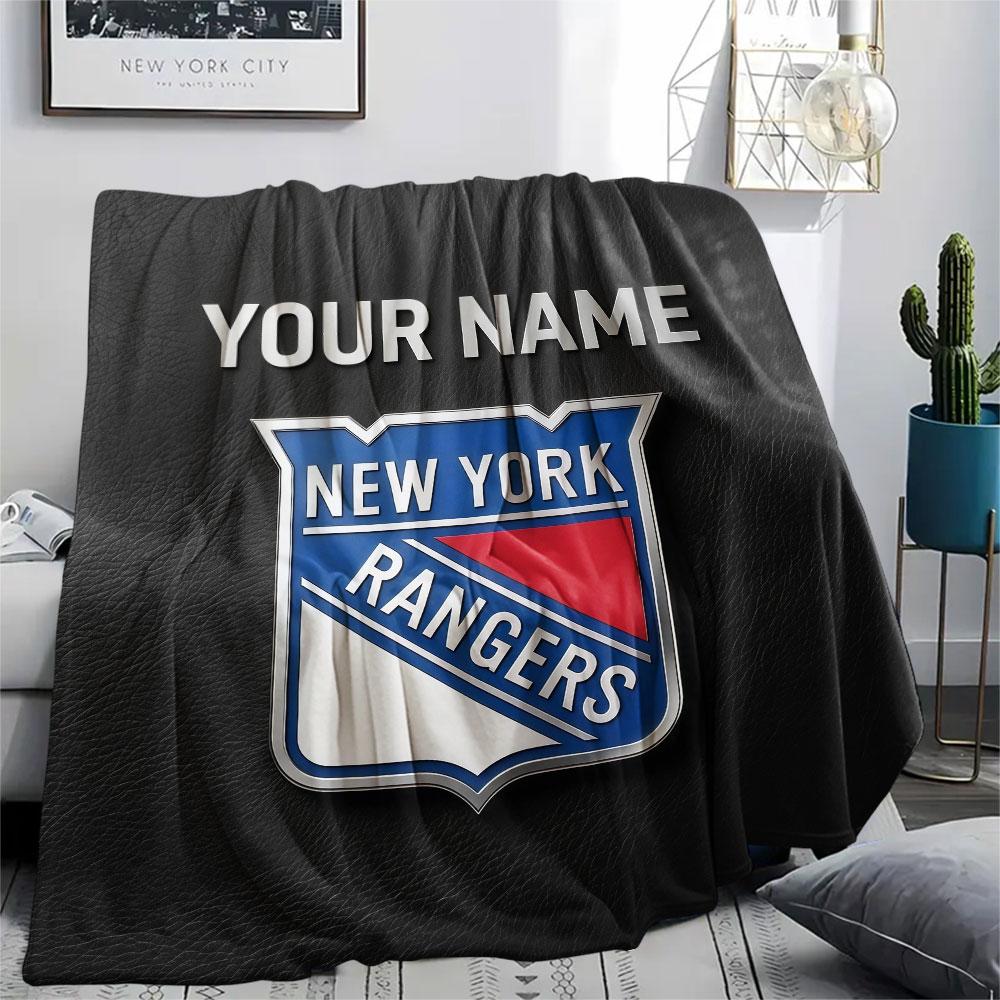 Custom Name,New York Rangers Printed Flannel Blanket, soft throw for bedroom sofa, washable, Christmas present, great gift.