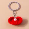 Aihua Hot New Handmade Knitted Keychain Keyring For Women Girl Cute Crocheted Flower Pendants Car Key Ring Handbag Charms Gifts