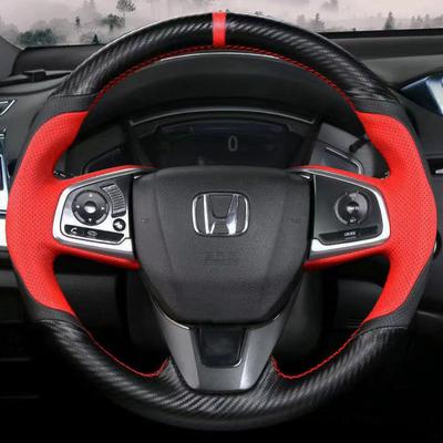 Чехол на рулевое колесо автомобиля «сделай сам», 100% подходит для Honda Civic 10-го поколения 2016 2017 2018, автомобильные аксессуары для интерьера рулевого управления