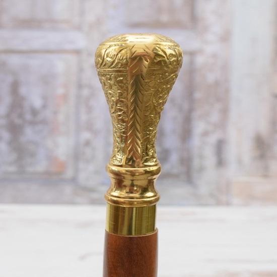 93,98 см Классическая трость Goldene из дерева и латуни Трость для ходьбы Подарок из латуни для дедушки, папы Стиль ар-деко