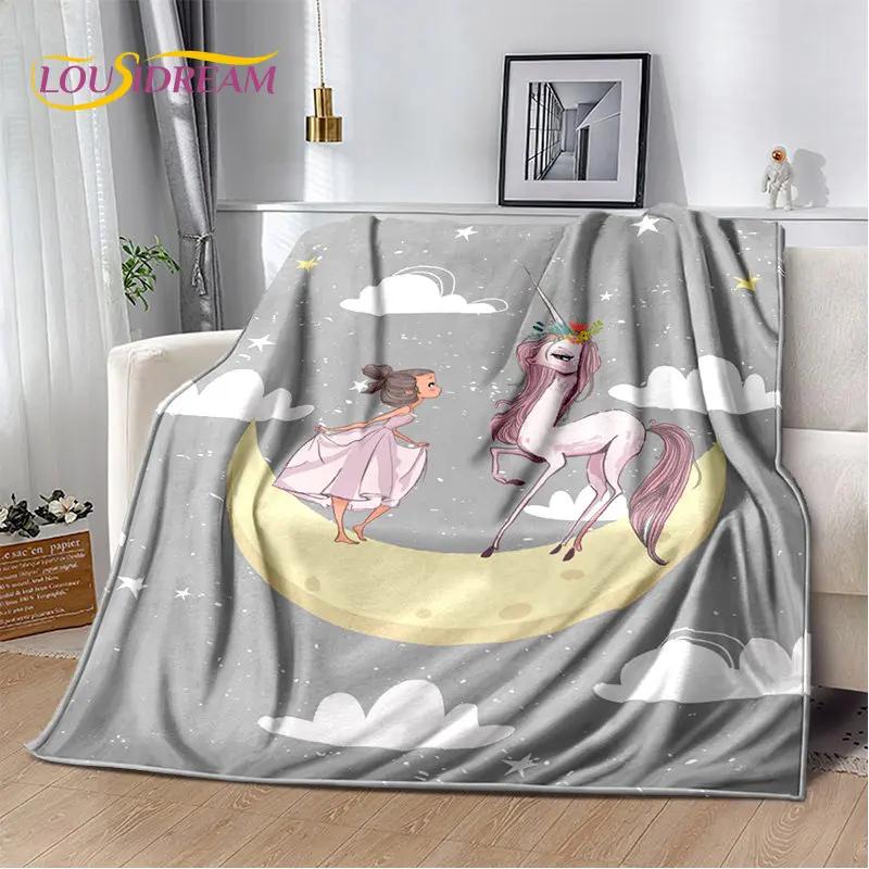 Cute Ballet Girl Ballerina Unicorn Cartoon Soft Plush Blanket,Flannel Blanket Throw Blanket for Living Room Bedroom Sofa Picnic
