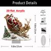 Flat Acrylic Christmas Reindeer Sleigh Santa Figurine  Christmas Santa Claus on Sleigh Decoration Holiday 2025 Party Supplies