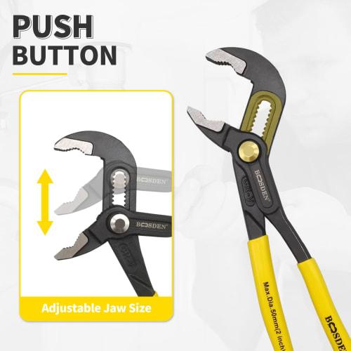 BOOSDEN Water Pump Pliers, Maximum Opening 73mm, Pliers Wrench, Water Pliers, Plumbing and Electrical Work