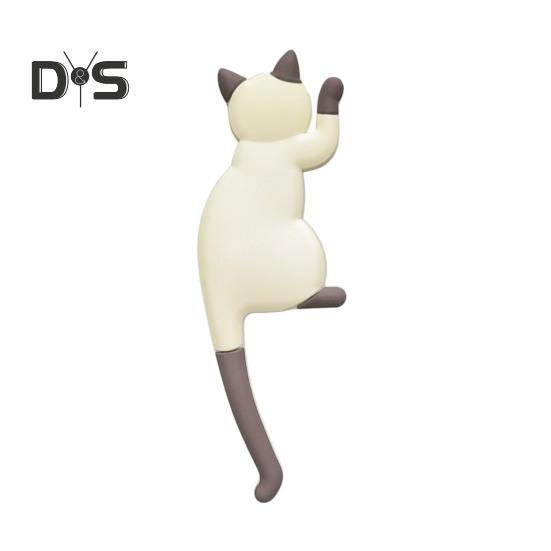 Наклейка на холодильник с крючком, высокая прочность, 3D, реалистичный дизайн с изображением мультяшного кота, декоративная наклейка на холодильник, аксессуар для холодильника