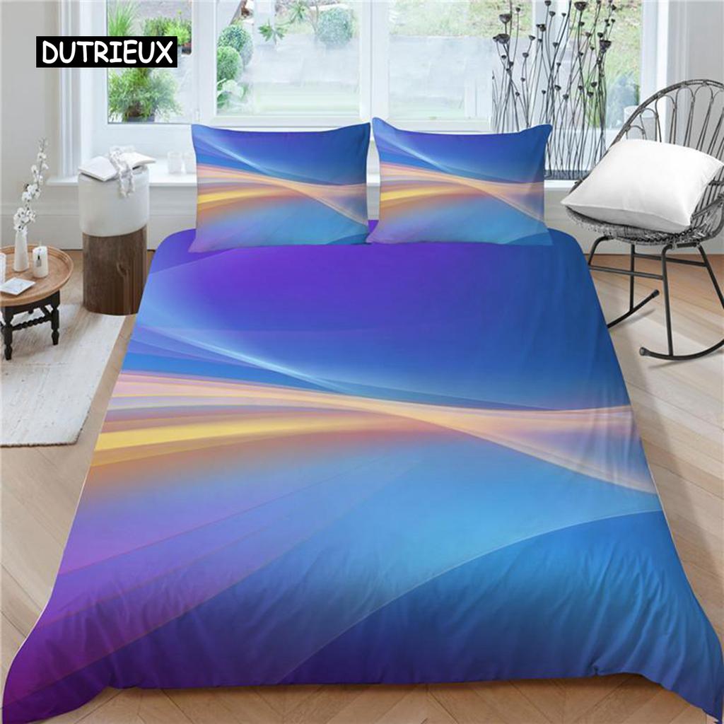 Colorful Duvet Cover Set King Size Blue Purple Red Stitching Pattern Comforter Cover Set Microfiber Polygon Flash Quilt Cover