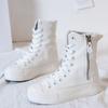 Fashion 2024 Korean Style Fashion Slim Casual High-top Plus Size Canvas Ladies Dance Shoes Zipper Women Boots