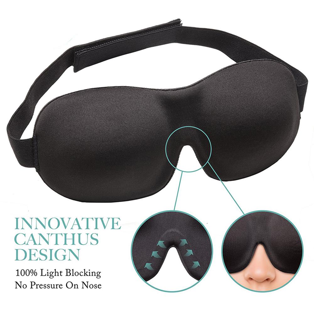 Tcare Fashion 3D Sleeping Eye Mask, Travel Sleep Eye Shade Cover Nap Eye Patch Blindfolds Blinders Create Total Darkness Unisex