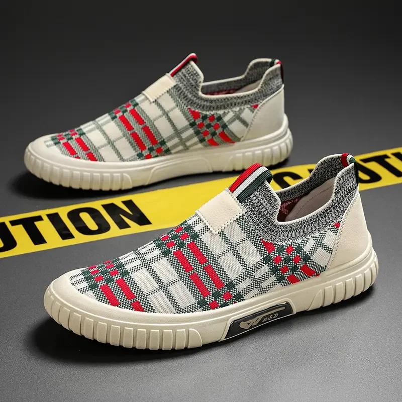 Мужские туфли из парусины с резиновой подошвой, сетчатые дышащие повседневные спортивные туфли для мужчин Zapatos Casuales