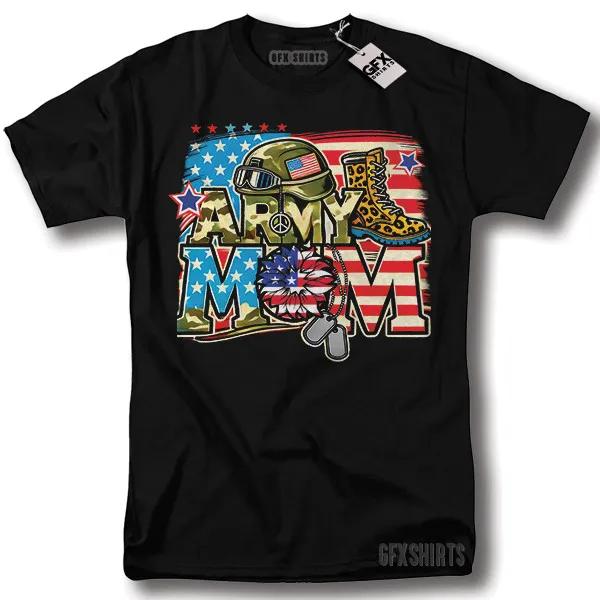 Army Mom Shirt Military Mom Patriotic American Pride Graphic TShirt