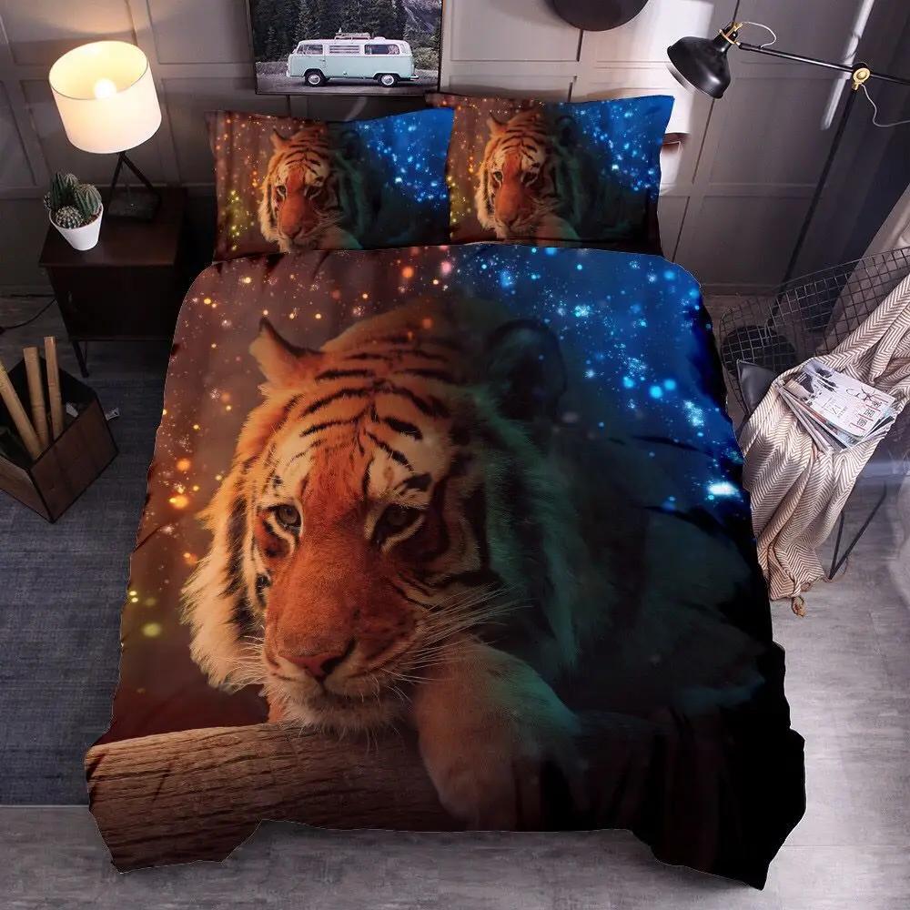 Bohemian Style Comforter Bedding Sets Indian Wolf 3pcs Animal Duvet Cover Sets King Size Boho Bedding Polyester Ropa De Cama