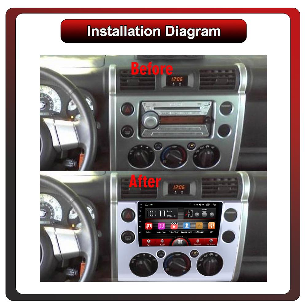 2Din Android Car-Play Car Radio,Toyota FJ Cruiser 2007-2013,Multimedia Player Head Unit Stereo GPS Navigation BT WIFI,2+32GB