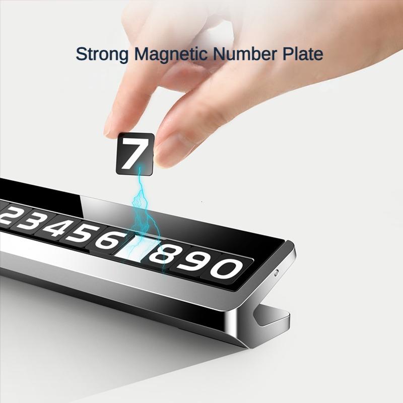 Автомобильная временная парковочная карта, универсальная вращающаяся номерная табличка для телефона, алюминиевые наклейки, парковочная остановка в автомобильном Стайлинге, автоаксессуары