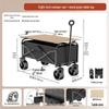 Outdoor Foldable Camping Cart with Wood Tabletop