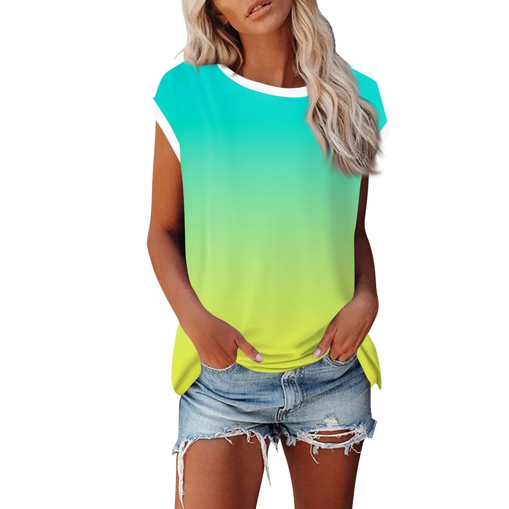 Модная женская однотонная свободная рубашка с круглым вырезом и короткими рукавами, повседневный топ с короткими рукавами