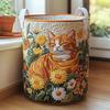 Корзина для белья с ручками для переноски, стеганая полиэстеровая корзина для одежды, полотенец и повседневного домашнего хранения