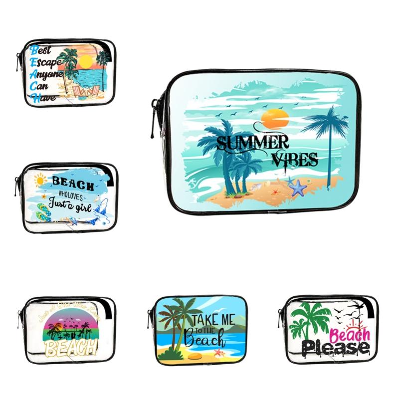 Organize Your Summer 1Pcs Clear PVC Makeup Bag Perfect for Travel Toiletries