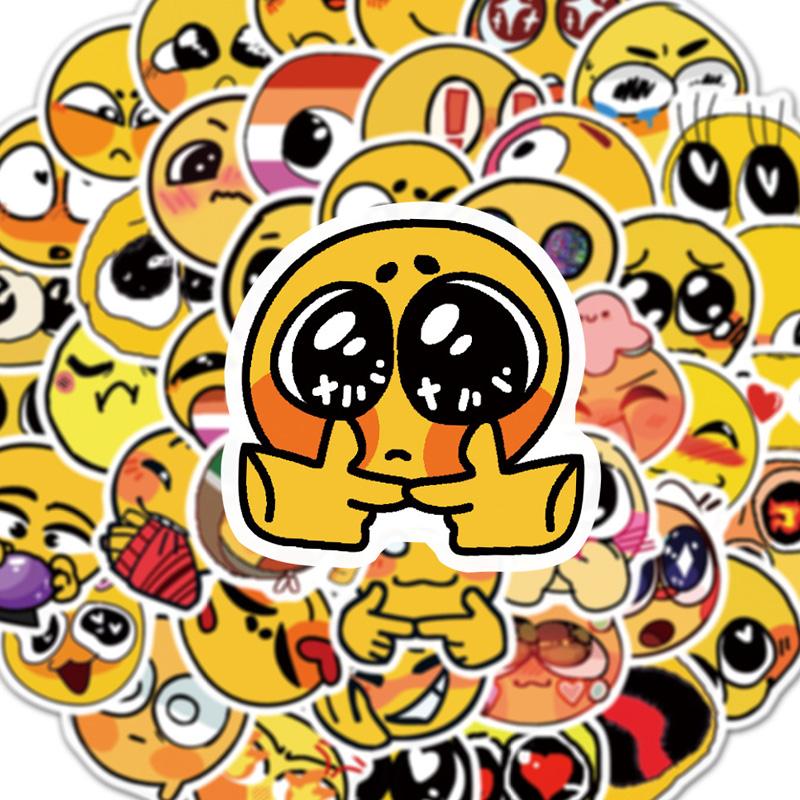 100Pc Cute Smiley Emoticon Stickers Same Cute Stickers Vtuber Luggage Stickers Mug Stickers Notebook Decoration Stickers