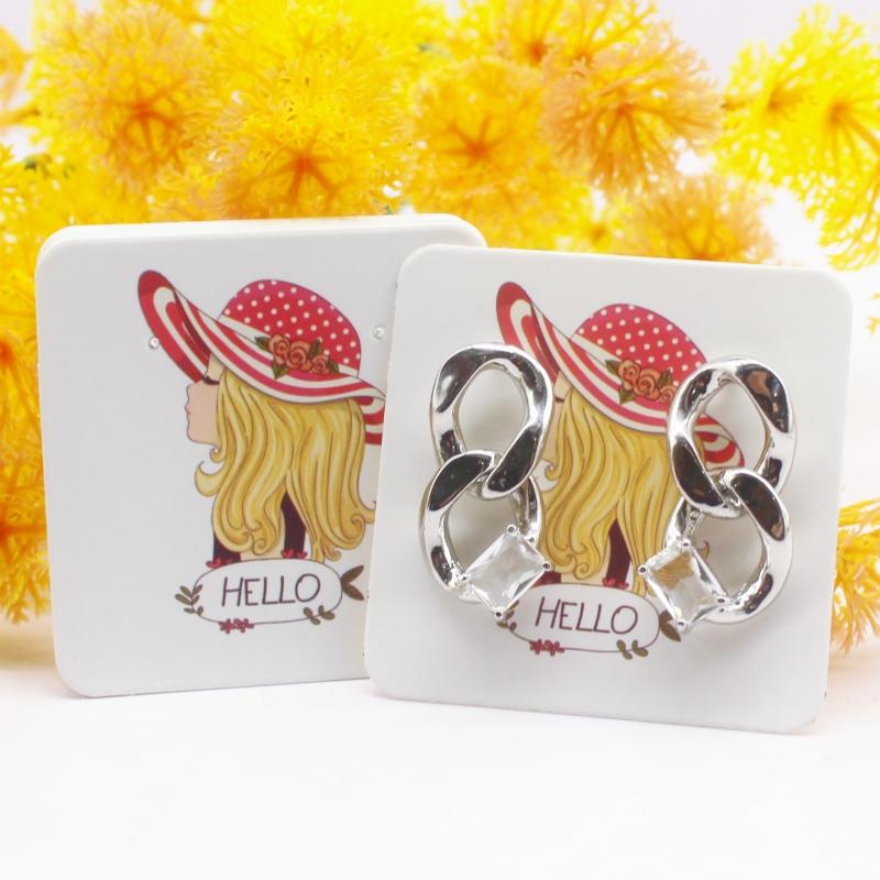 100 шт. новых цветных печатных карточек для сережек 5x5 см, упаковка украшений ручной работы